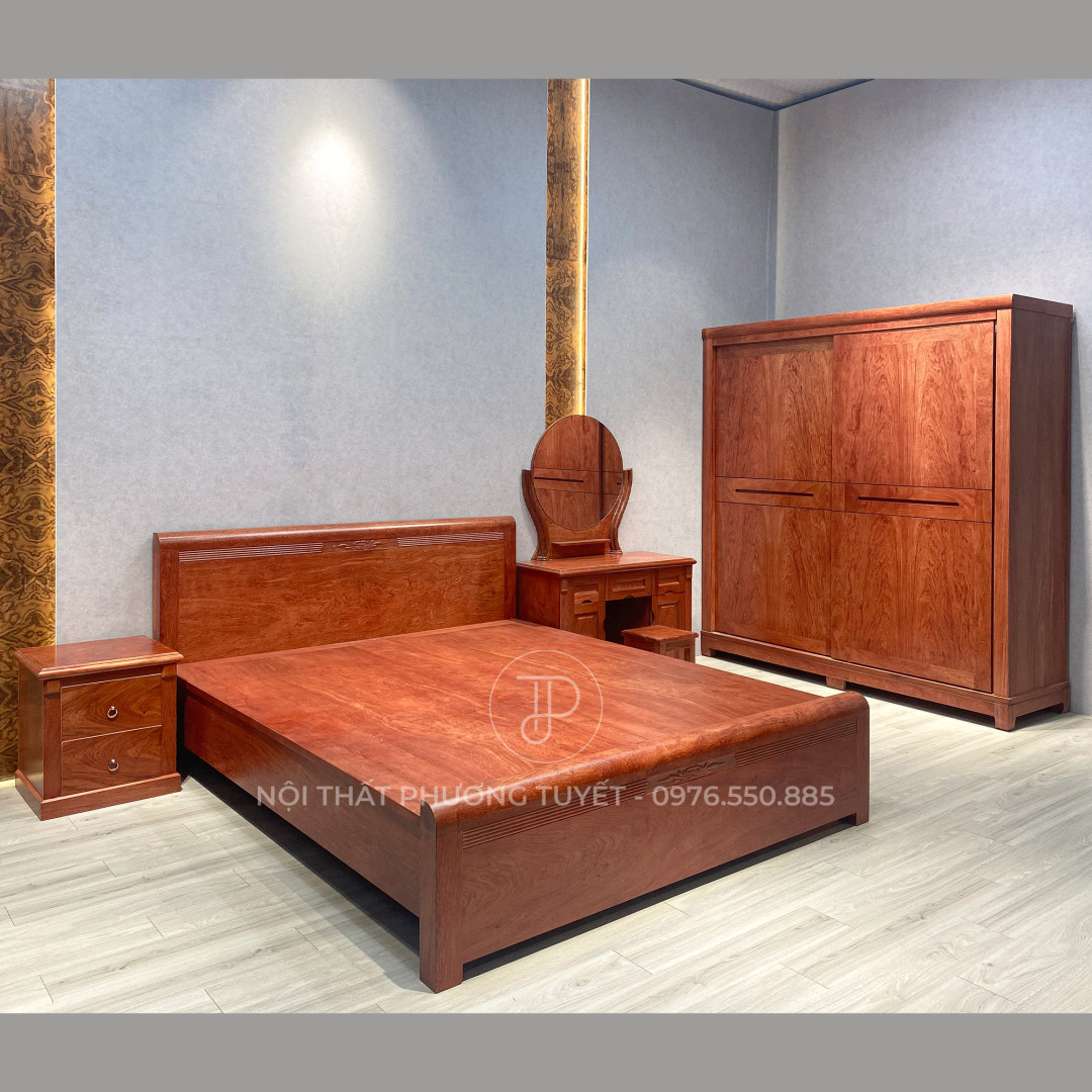Combo Phòng Ngủ Gỗ Hương Đá CBHD01