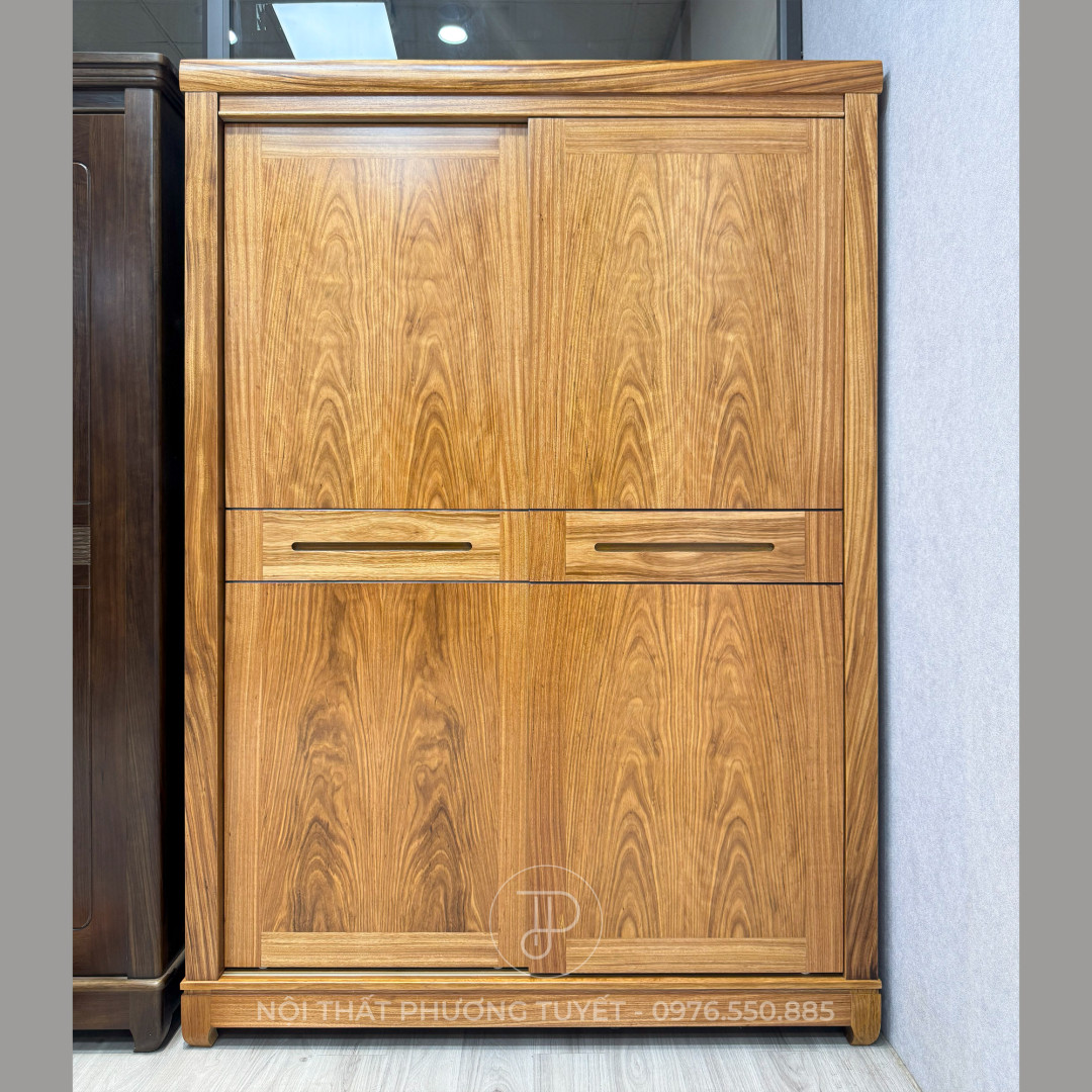 Tủ Quần Áo Gỗ Hương Xám Cánh Trượt HX01