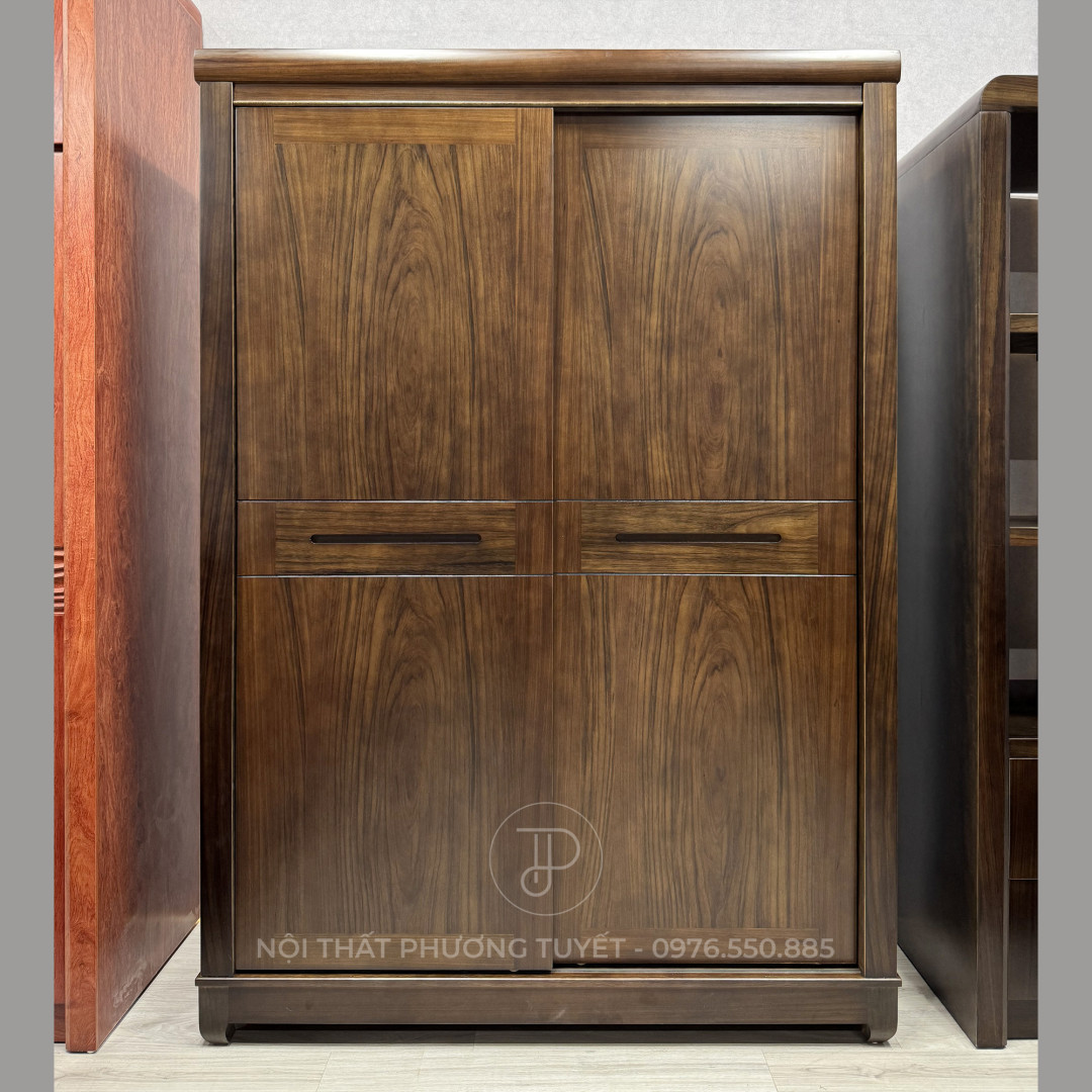 Tủ Quần Áo Gỗ Mun Cánh Trượt M04